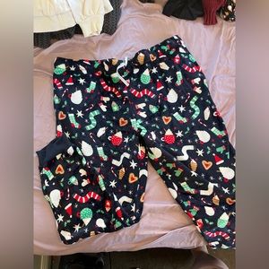 Joyspun Plus Size Fleece Holiday Pajama Joggers